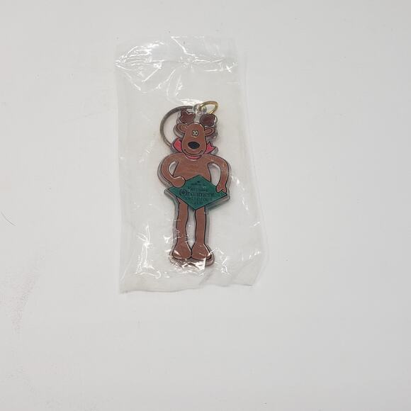 1993 Hallmark Rodney Reindeer Key Chain Keepsake Christmas Holiday Keychain - Picture 1 of 2
